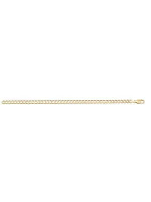10, 14 Karat Yellow Gold Open Link Curb 2.4 mm Italian Bracelet