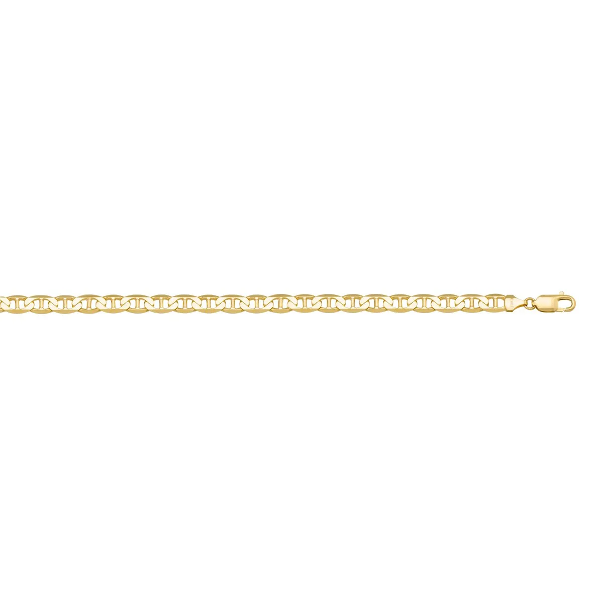 (10K, 14K, 18K) Yellow Gold (3mm) Anchor Link Bracelet 7"