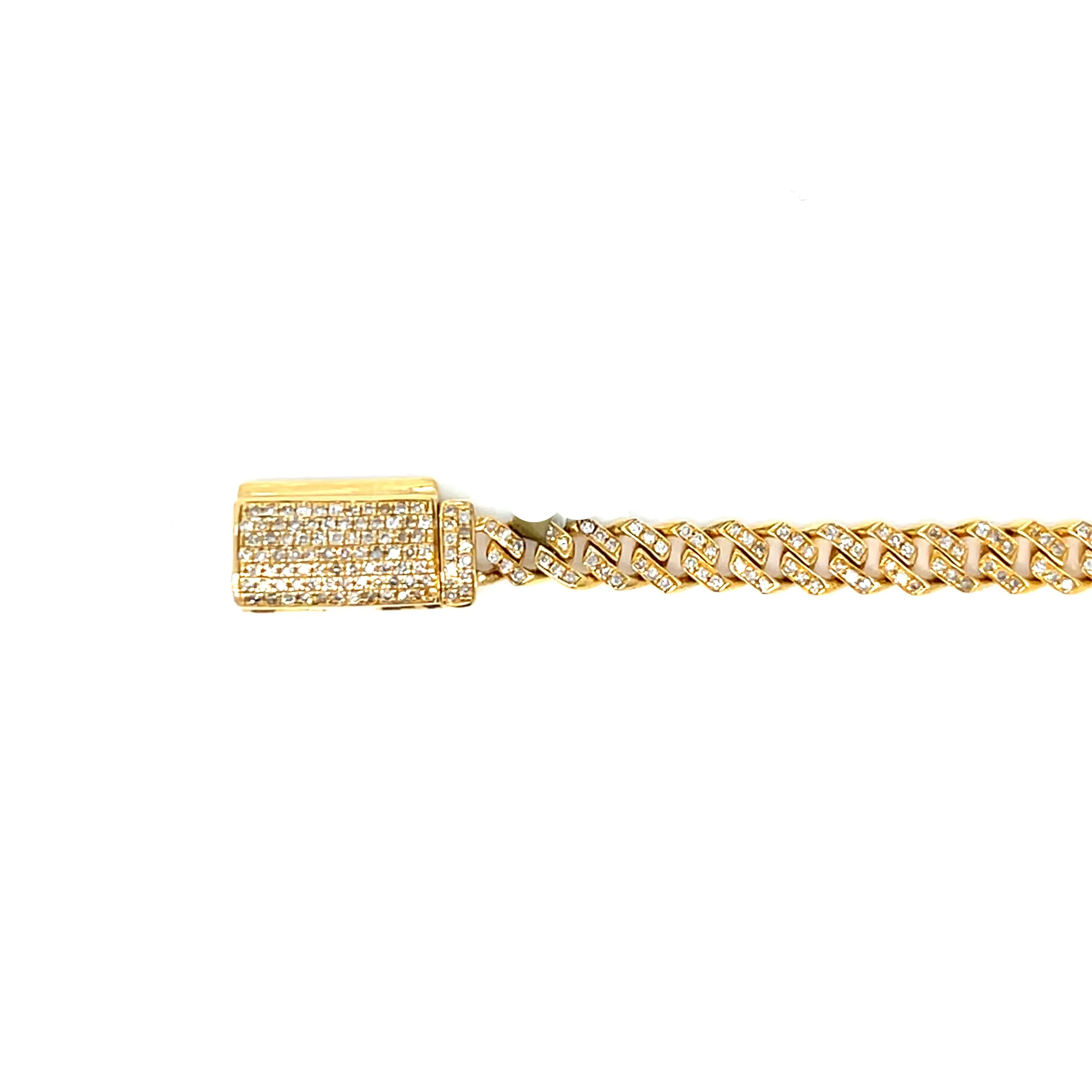 10k Gold 4mm 8" Iced Out Natural Diamonds Bracelets - SBR17869
