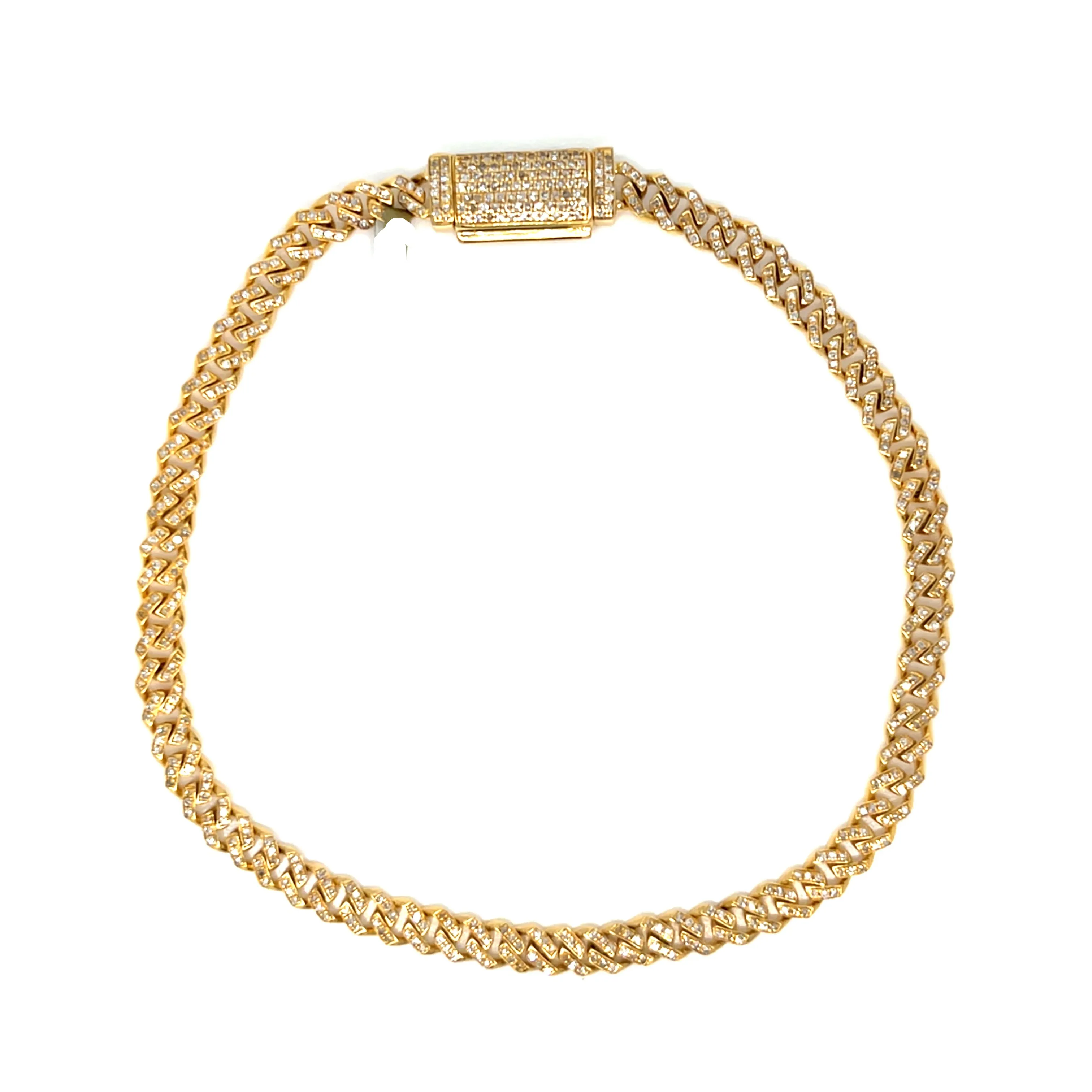 10k Gold 4mm 8" Iced Out Natural Diamonds Bracelets - SBR17869
