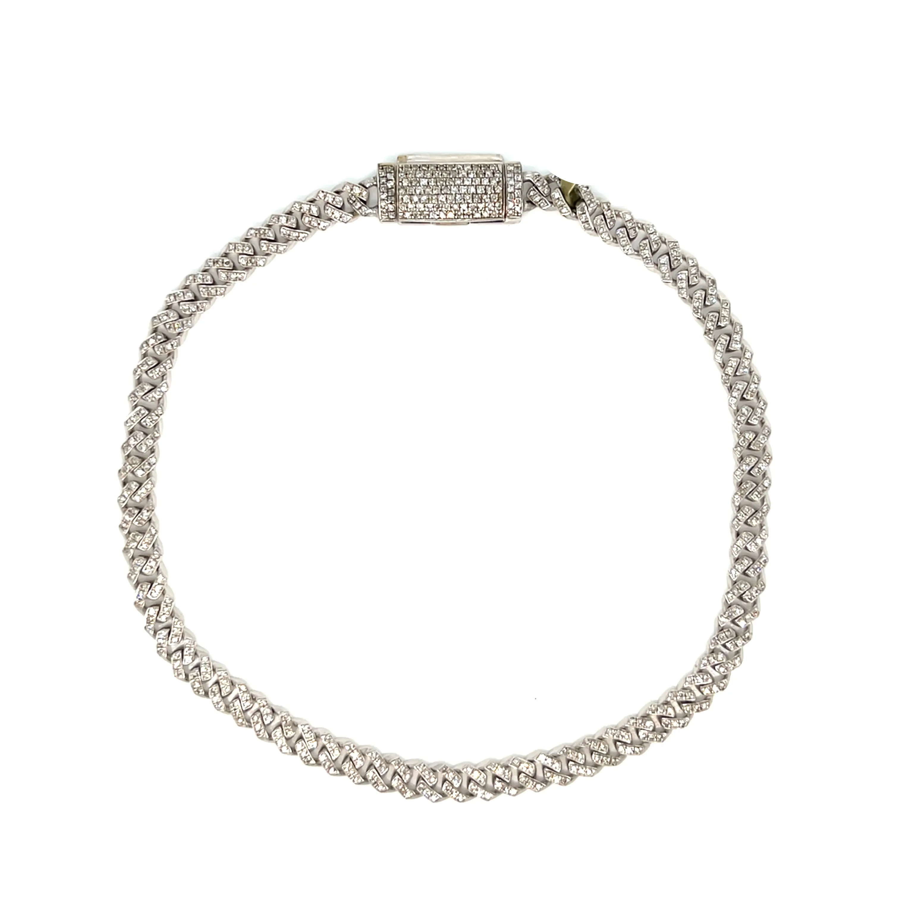 10k Gold 4mm 8" Iced Out Natural Diamonds Bracelets - SBR17869