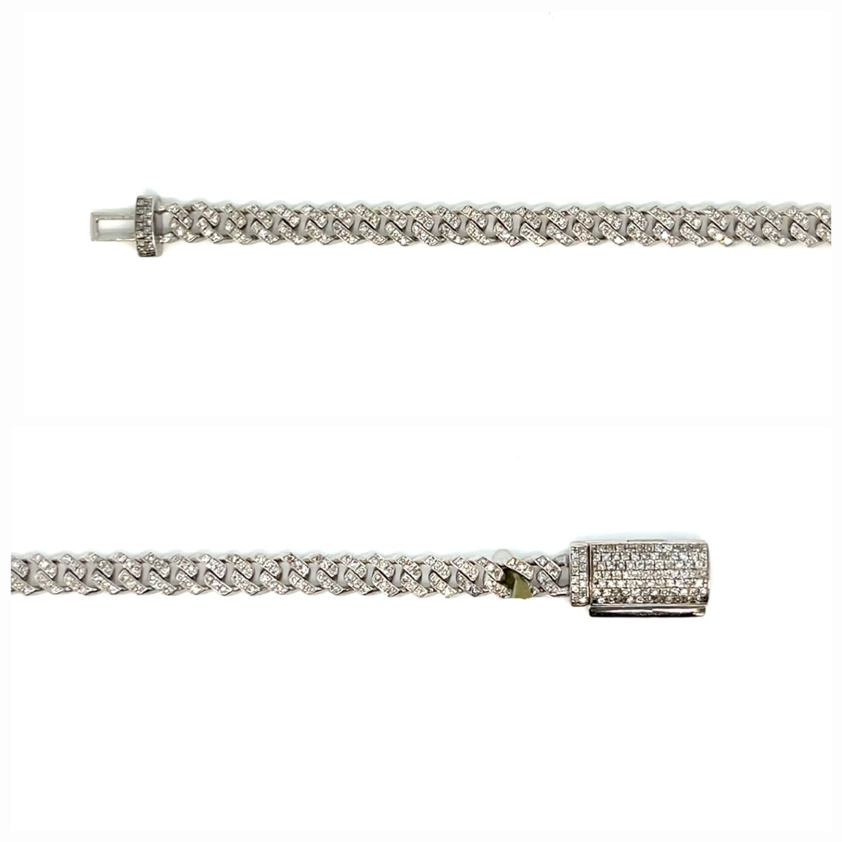 10k Gold 4mm 8" Iced Out Natural Diamonds Bracelets - SBR17869