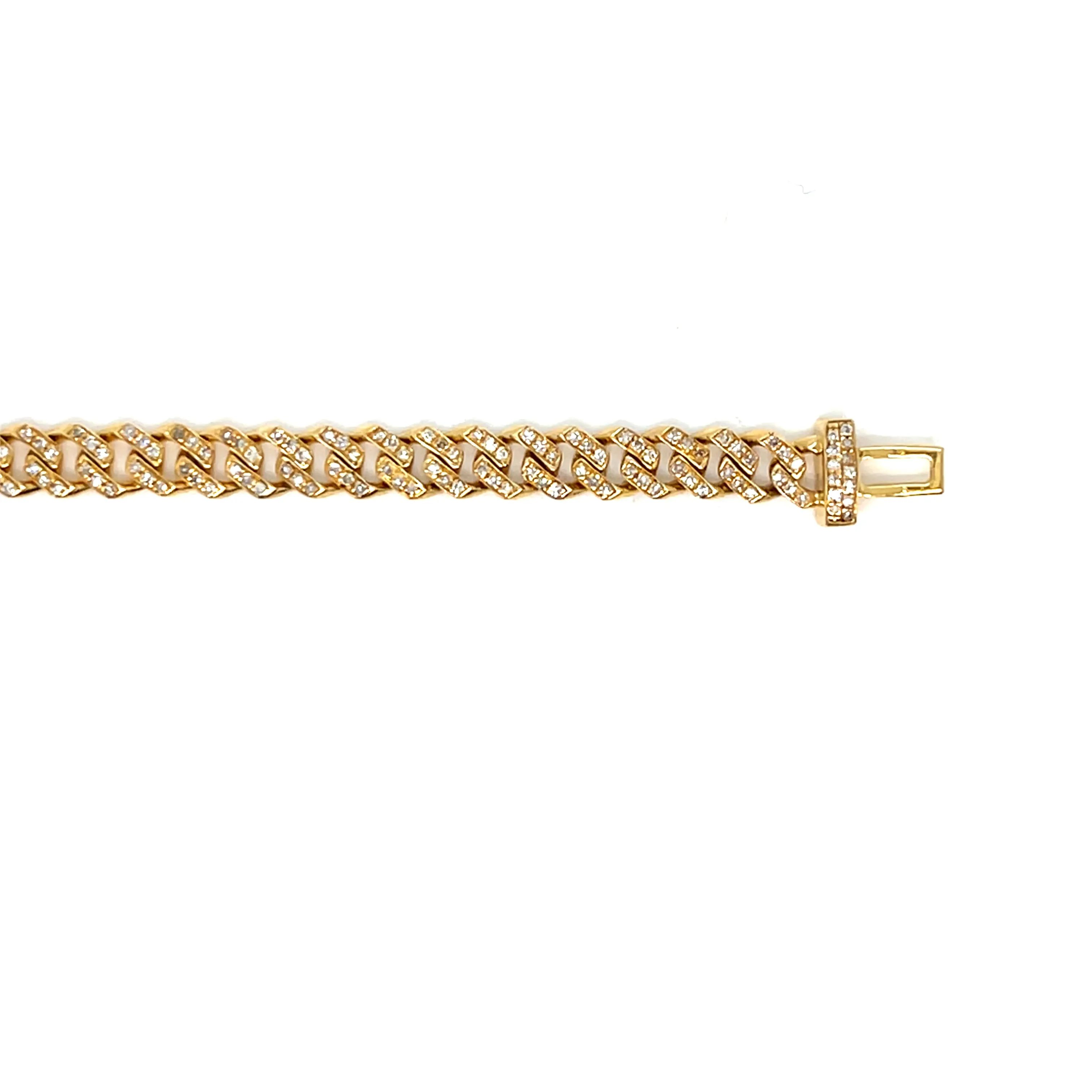 10k Gold 4mm 8" Iced Out Natural Diamonds Bracelets - SBR17869