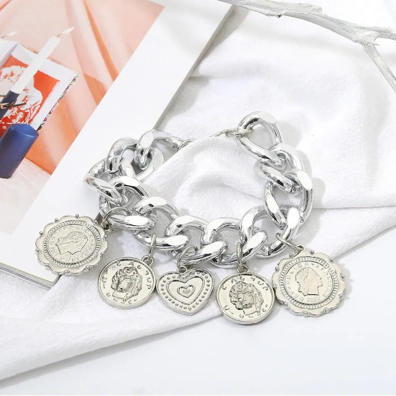 10k Punk Chain Gold Bracelet For Women Anniversary Jewelry