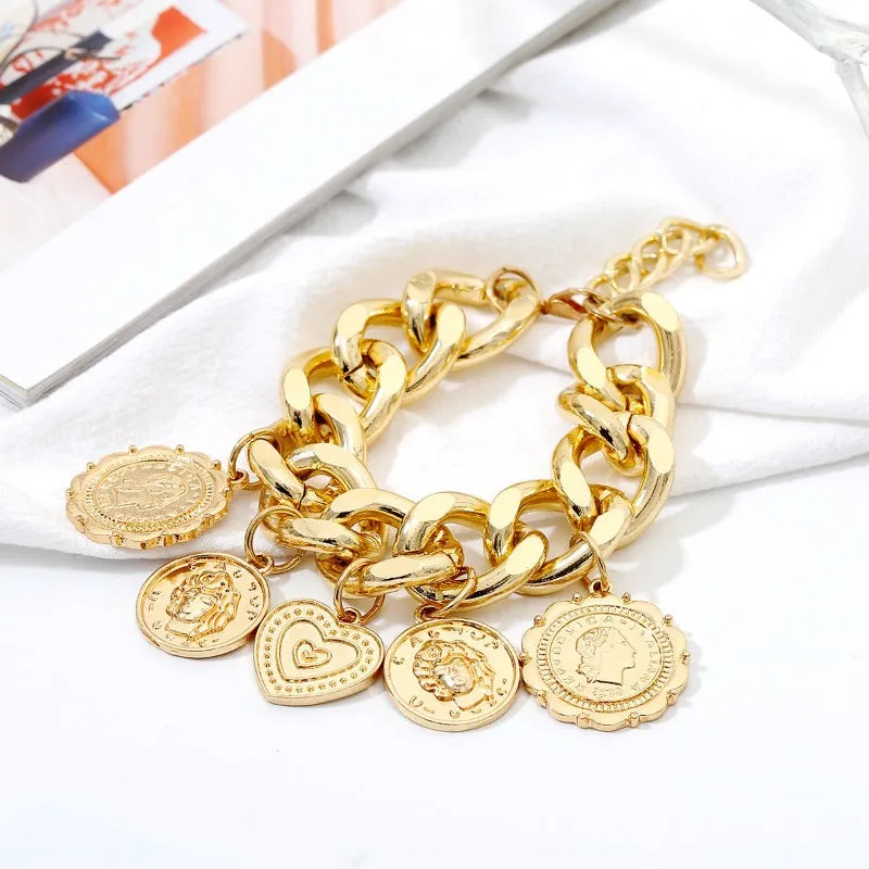 10k Punk Chain Gold Bracelet For Women Anniversary Jewelry