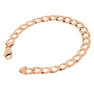 10k Rose Gold Solid Flat Cuban Curb Link Chain Bracelet 8.5" 9mm 16.4 grams