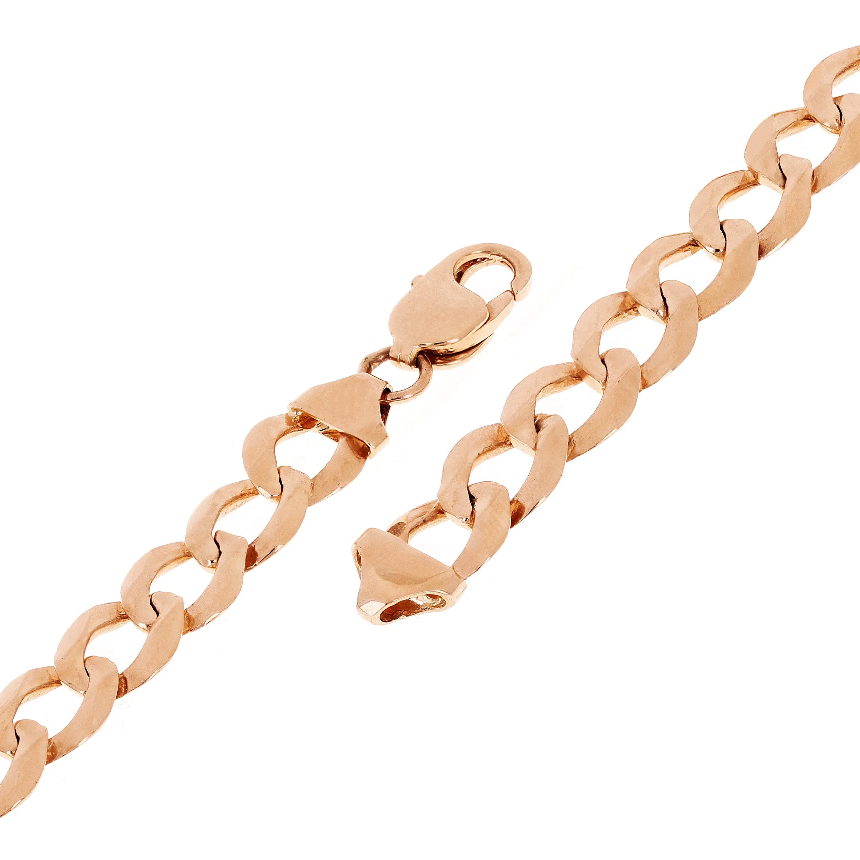 10k Rose Gold Solid Flat Cuban Curb Link Chain Bracelet 8.5" 9mm 16.4 grams