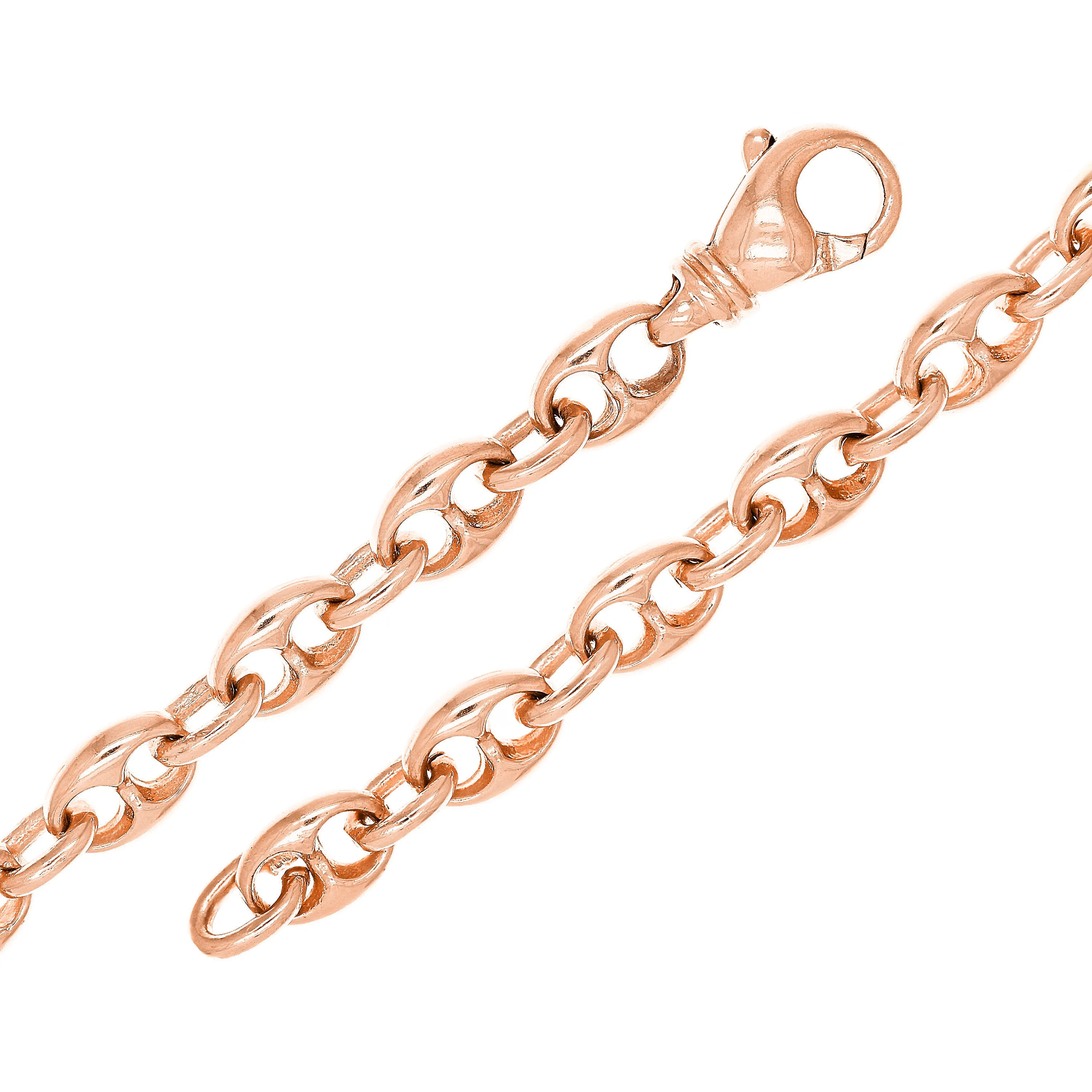 10k Rose Gold Solid Gucci Mariner Link Chain Bracelet 7.5mm Various Lengths