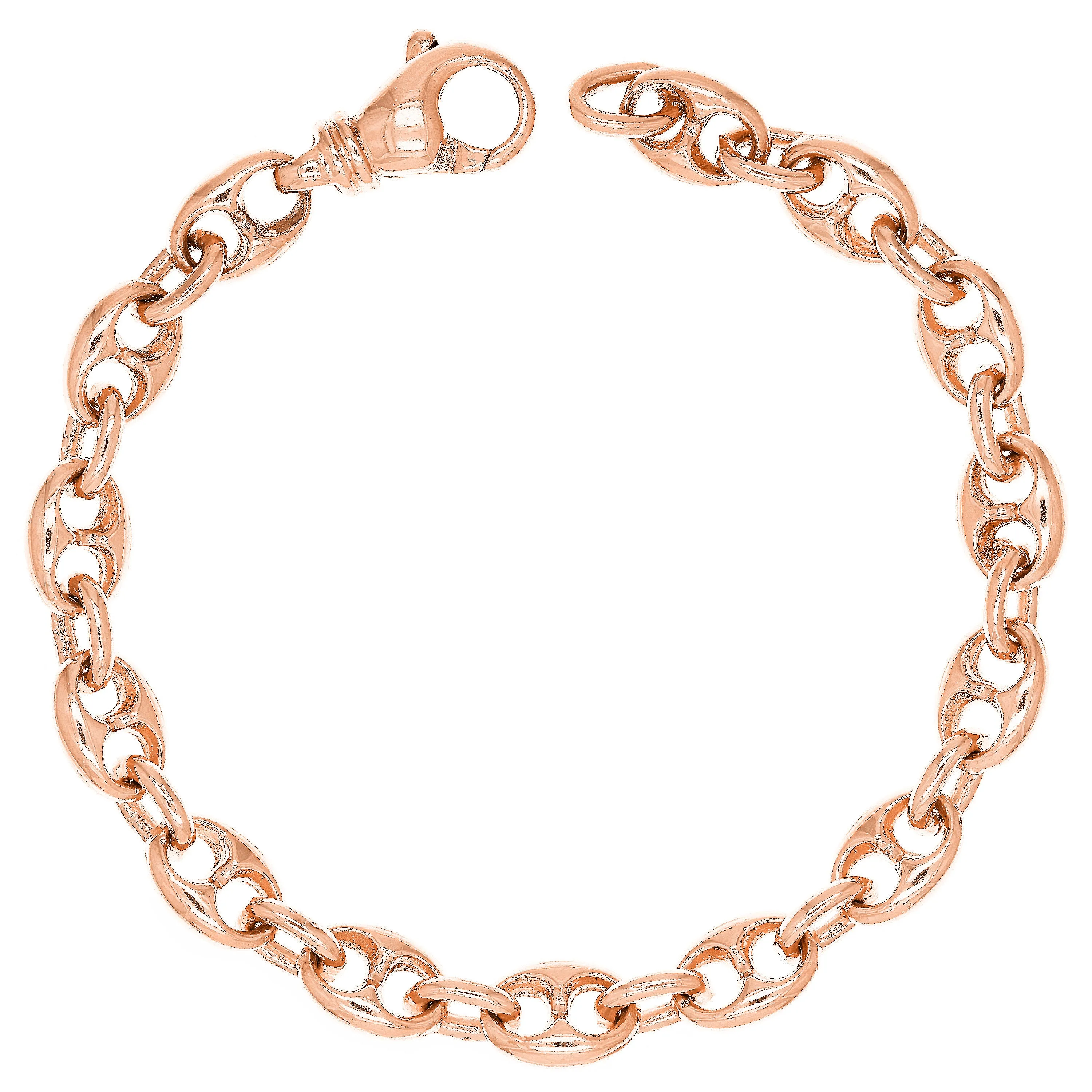 10k Rose Gold Solid Gucci Mariner Link Chain Bracelet 7.5mm Various Lengths