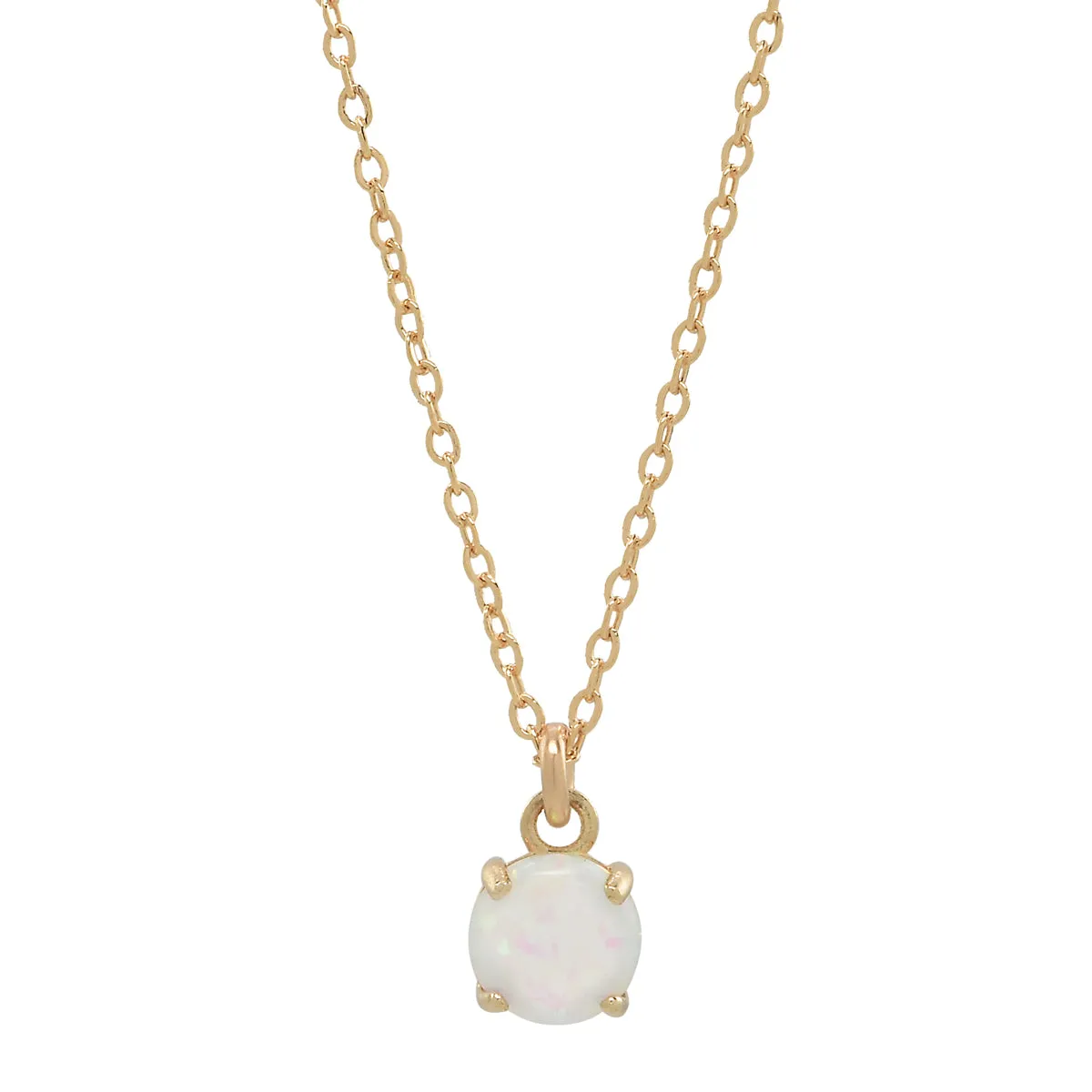 10k Round Prong Opal Necklace