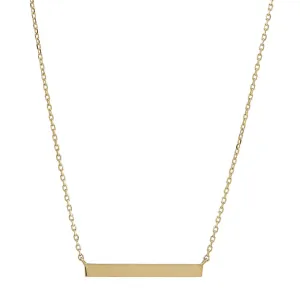 10k Solid Gold Thin Bar Necklace