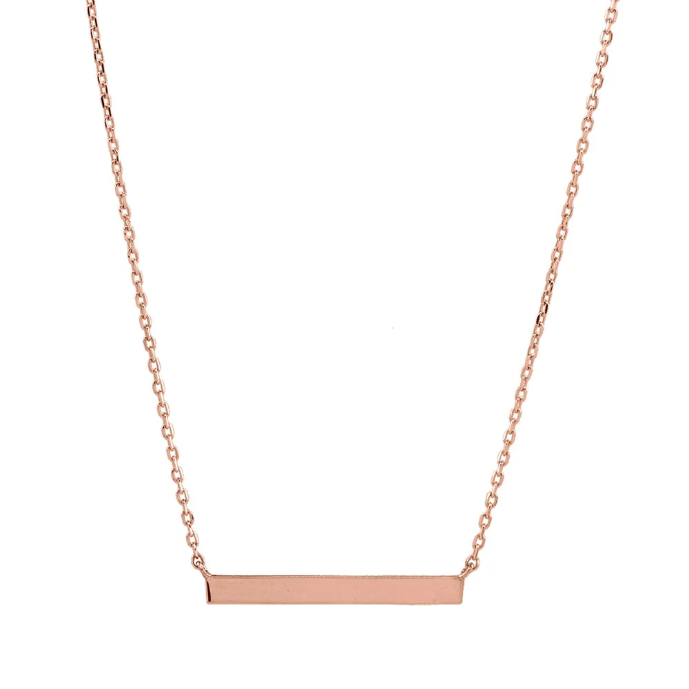 10k Solid Gold Thin Bar Necklace