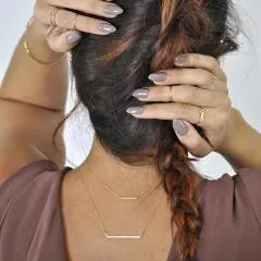 10k Solid Gold Thin Bar Necklace