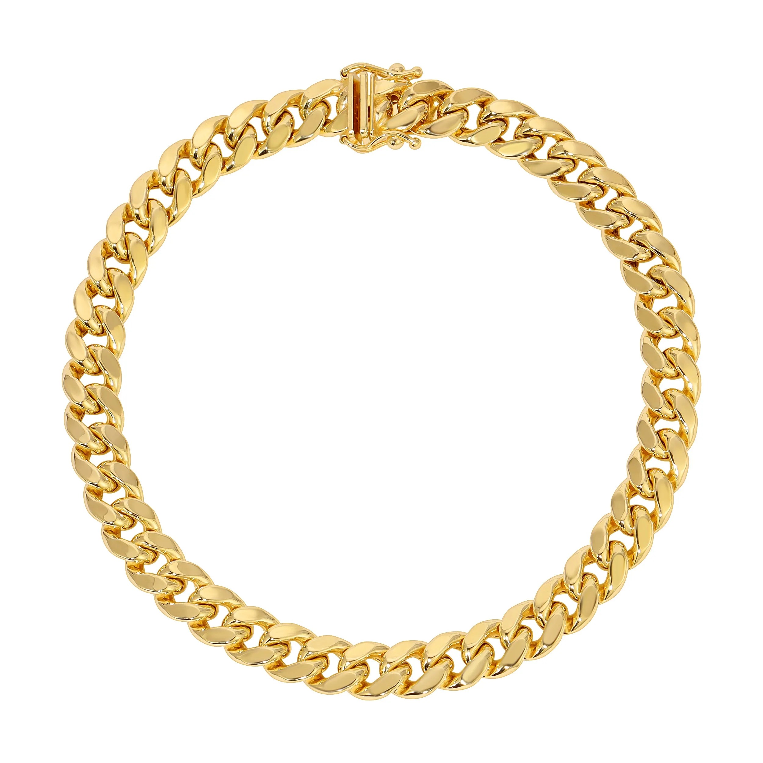 10K Yellow 4.00mm-11.00mm Hollow MIAMI CUBAN Bracelets