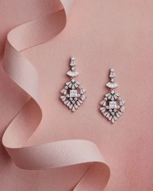 12611 Silver Rhinestone Earrings