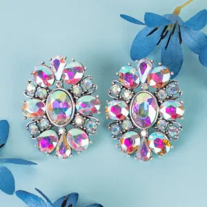 1330 - Rhinestone Earrings - AB
