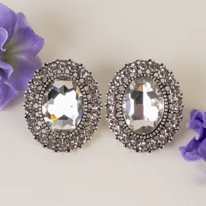 1352 - Rhinestone Earrings - Clear