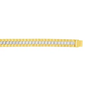 14K Gold 12.3mm Railroad Link Bracelet