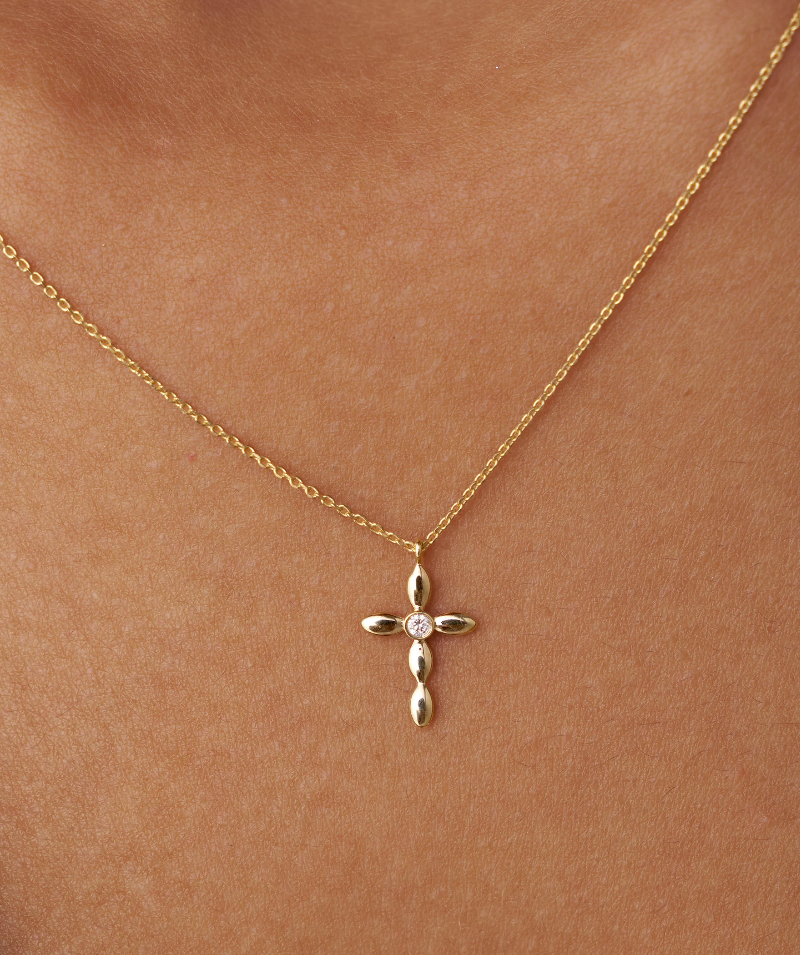 14K Gold Cross Necklace