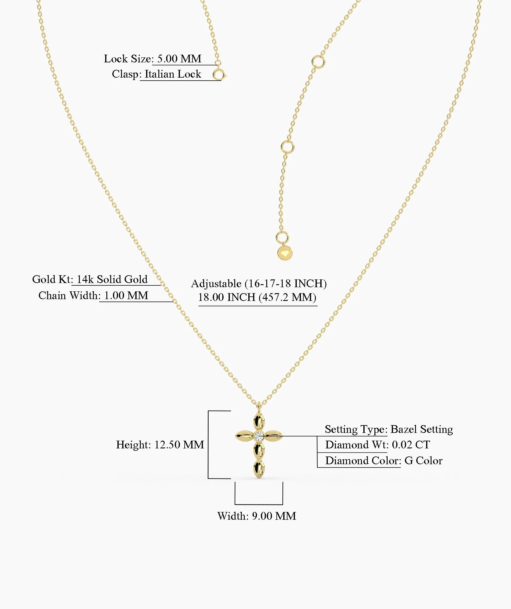 14K Gold Cross Necklace