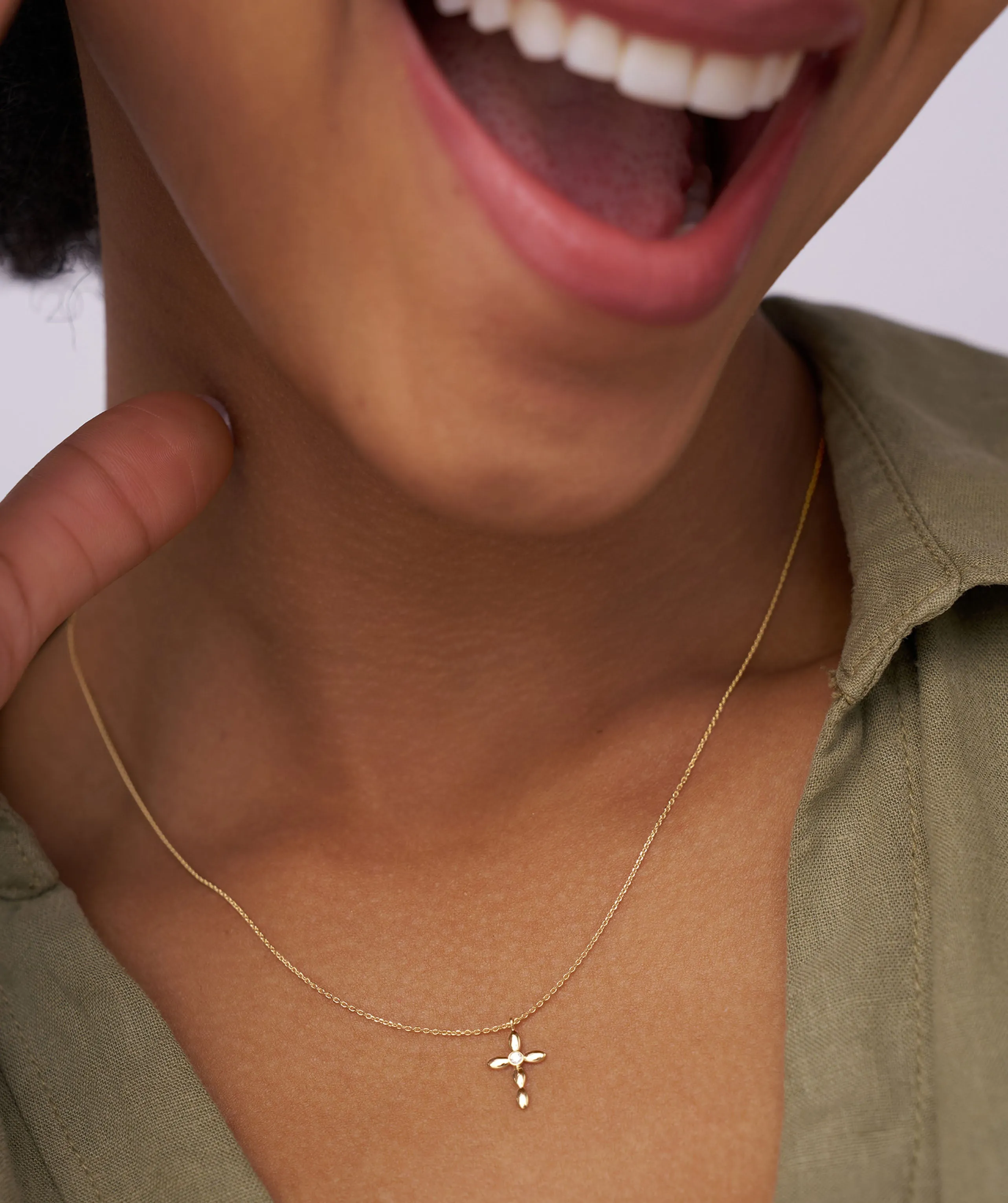 14K Gold Cross Necklace