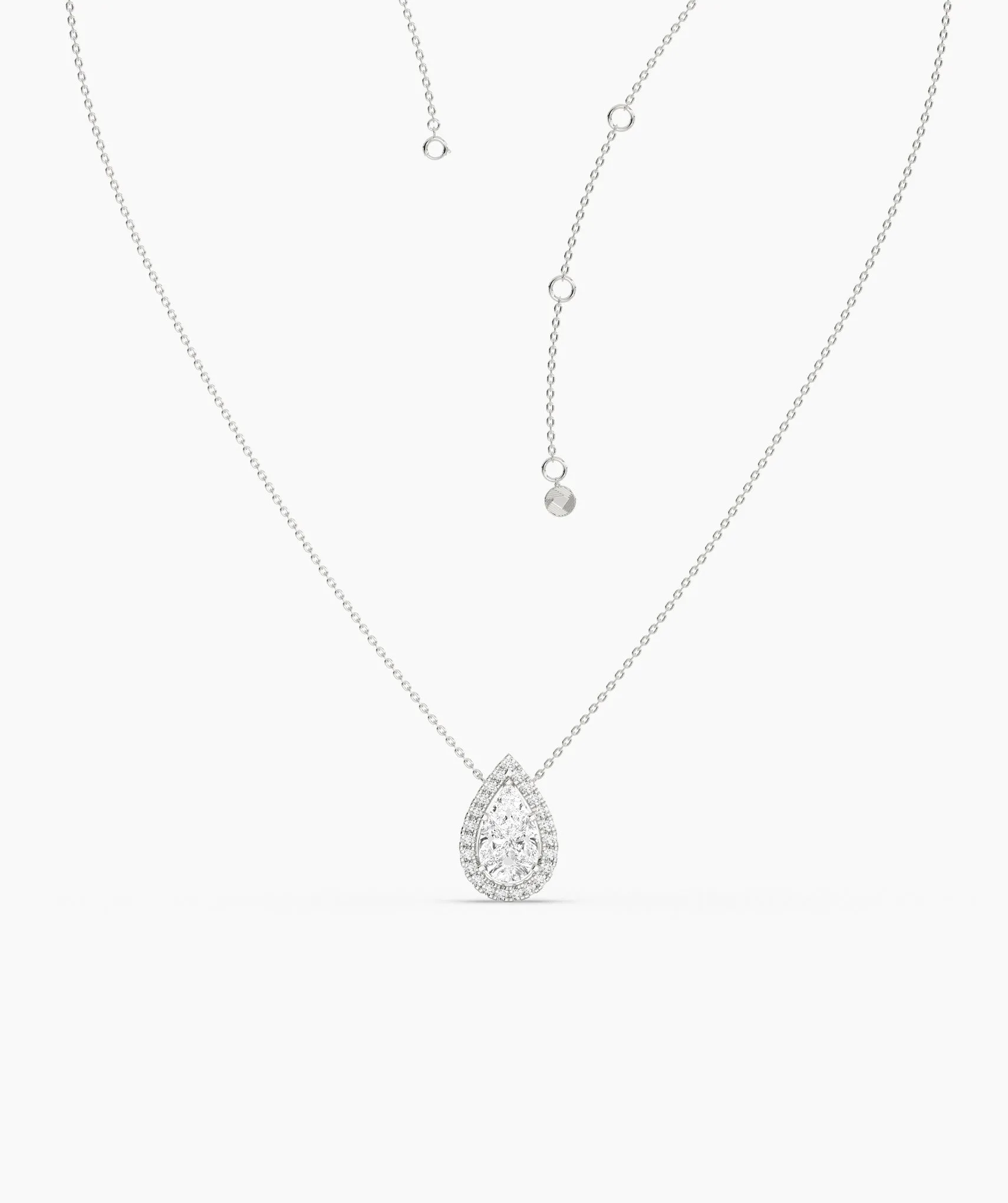 14K Gold Double Halo Necklace