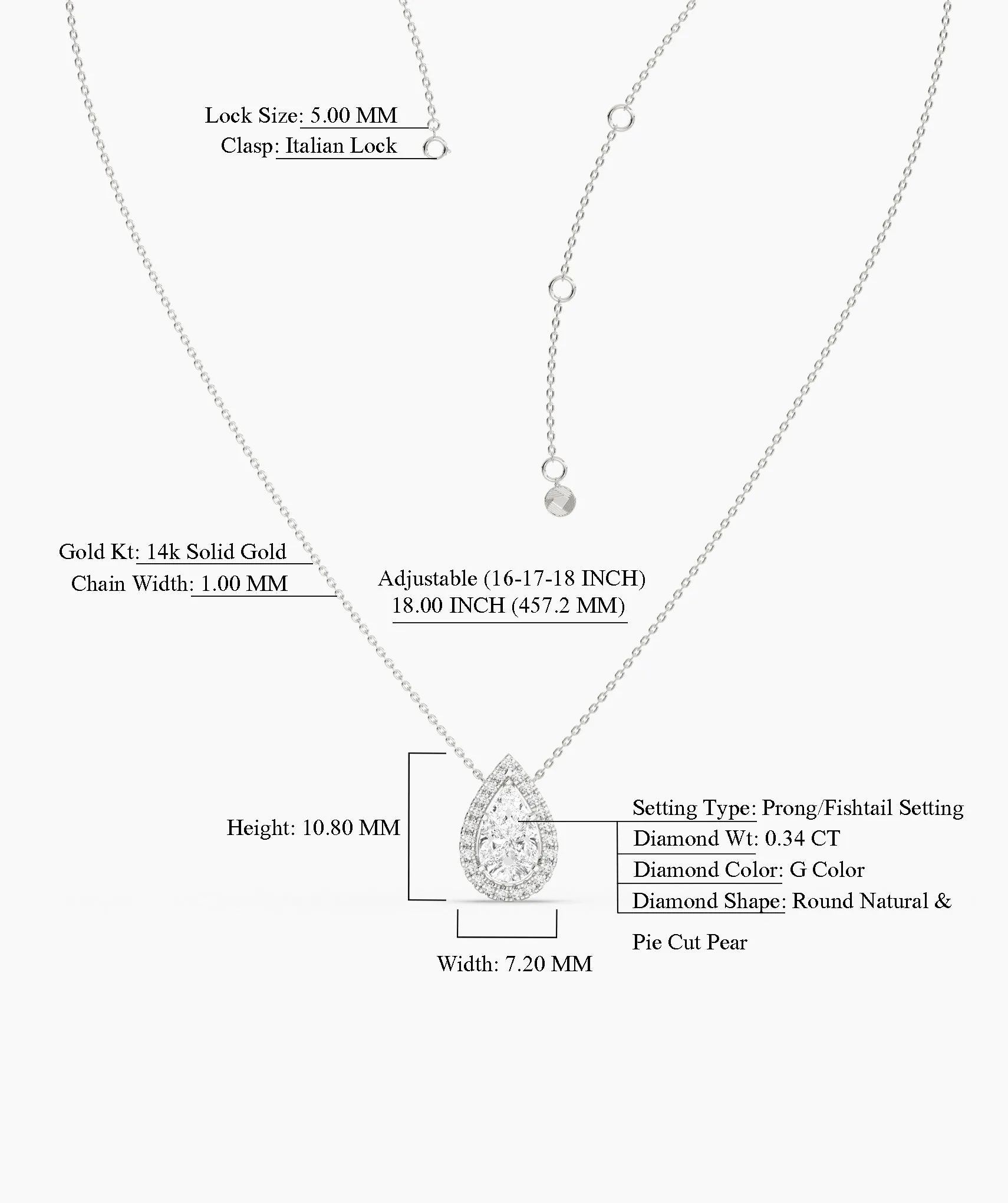 14K Gold Double Halo Necklace