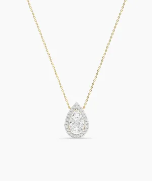 14K Gold Double Halo Necklace