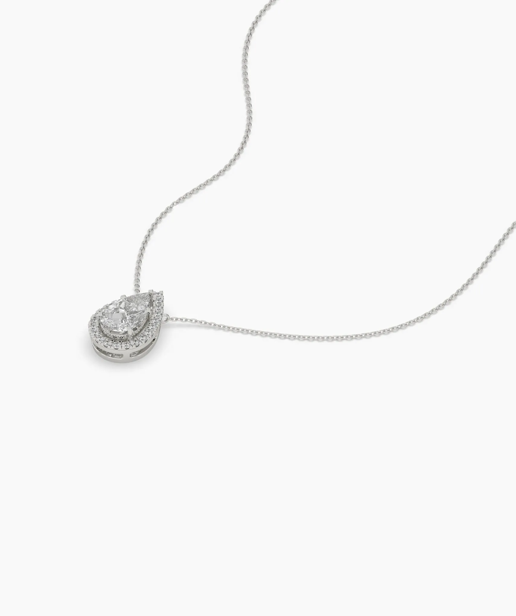14K Gold Double Halo Necklace