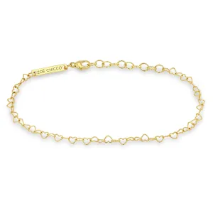 14k Gold Heart Link Bracelet - SALE