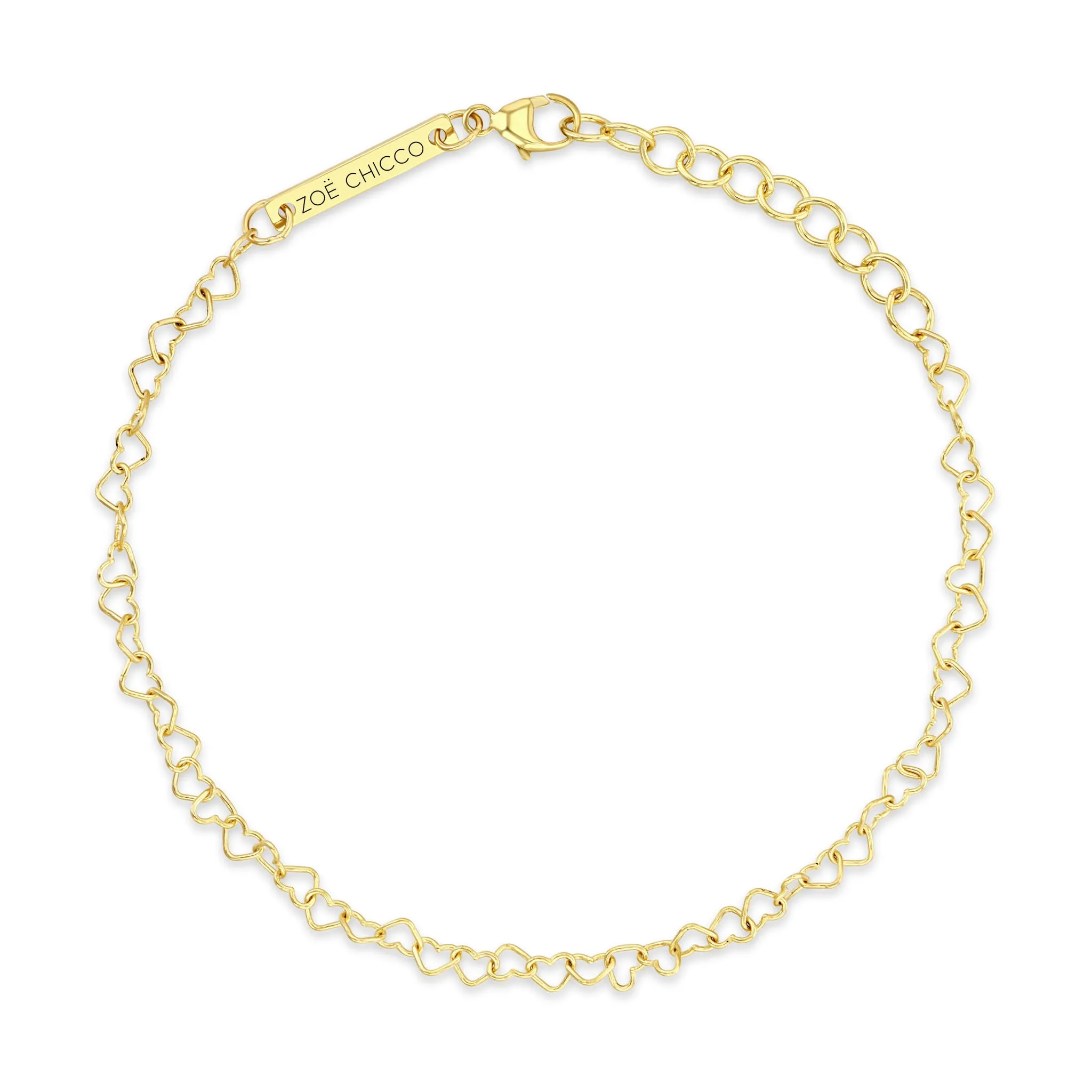 14k Gold Heart Link Bracelet - SALE