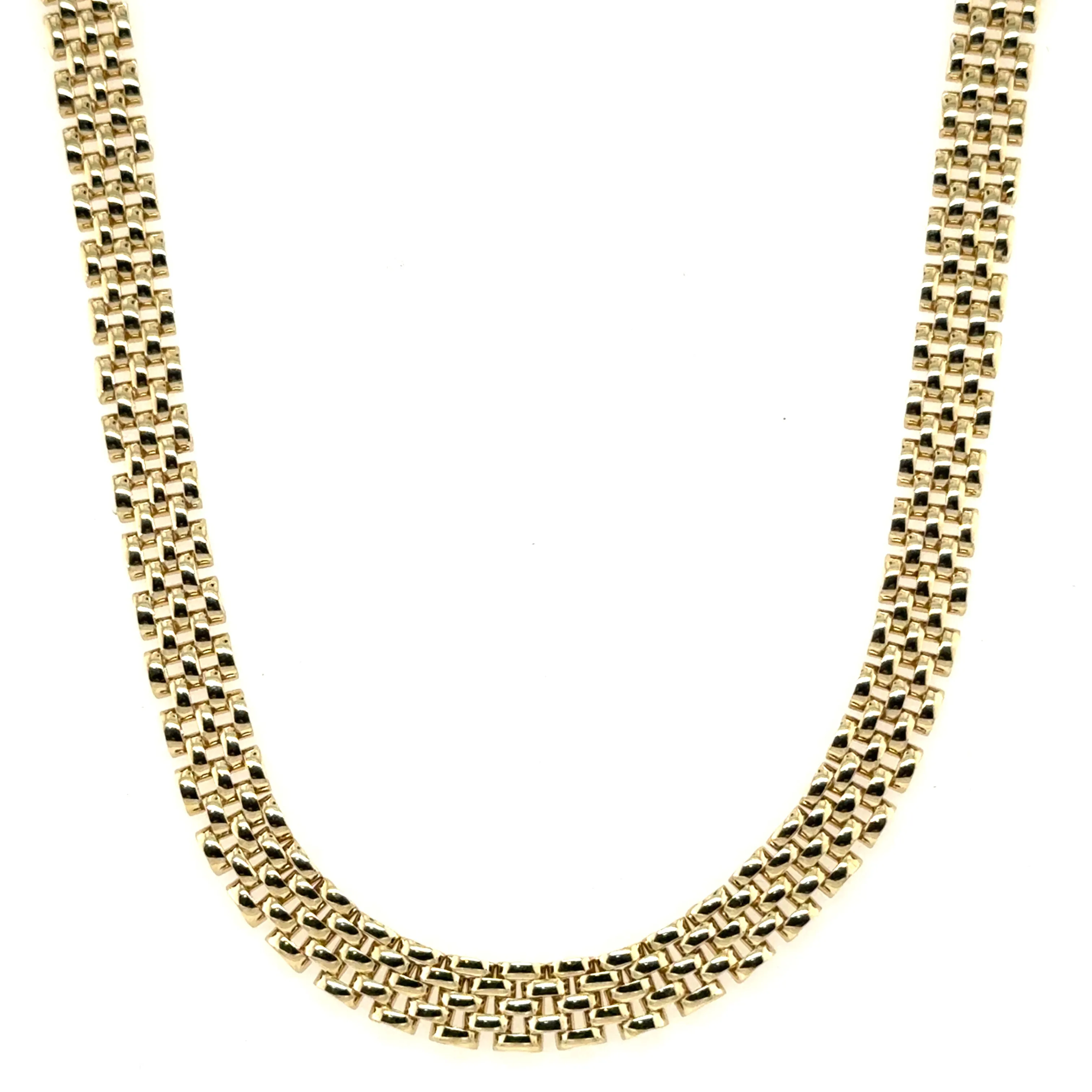 14K Gold Panther Link Necklace