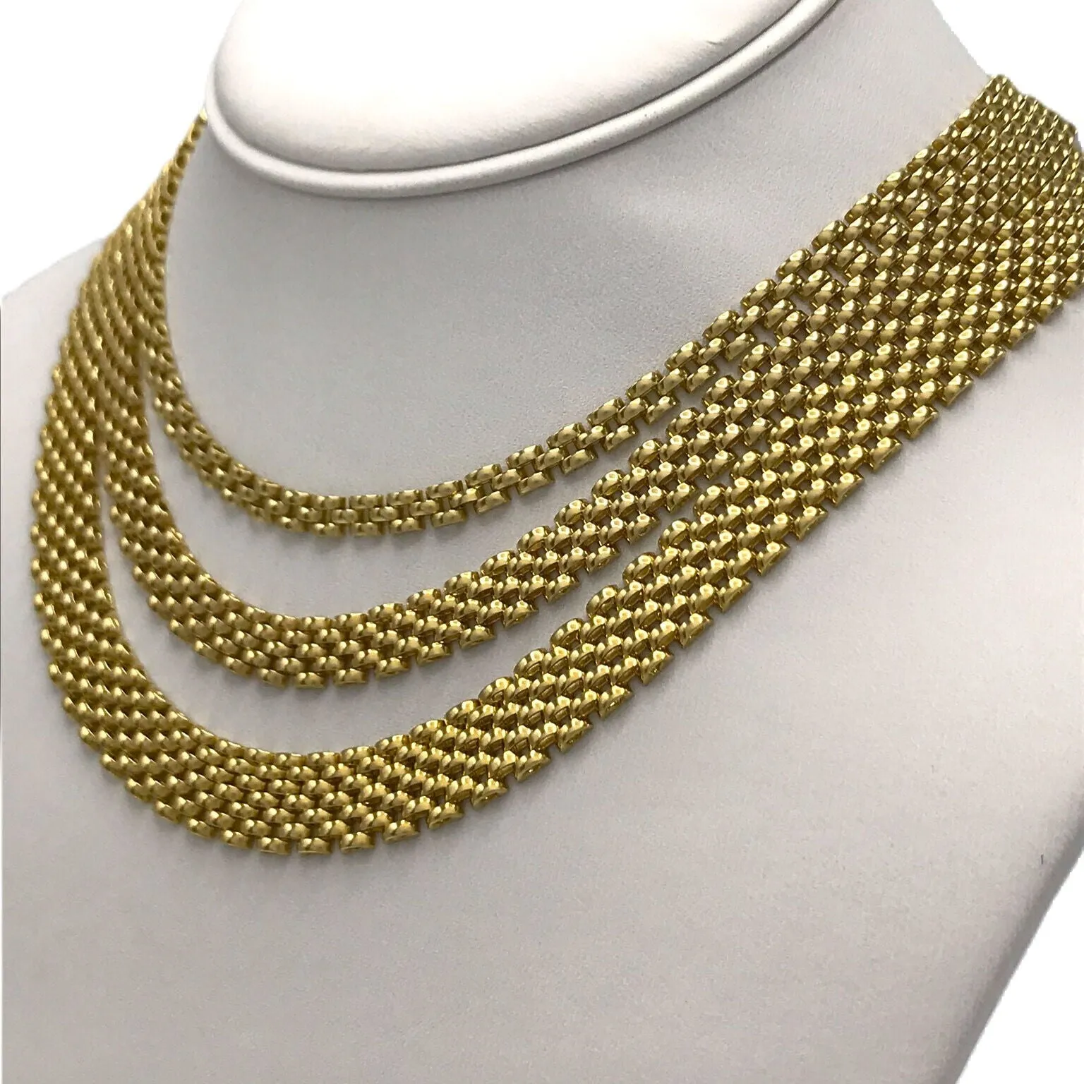 14K Gold Panther Link Necklace