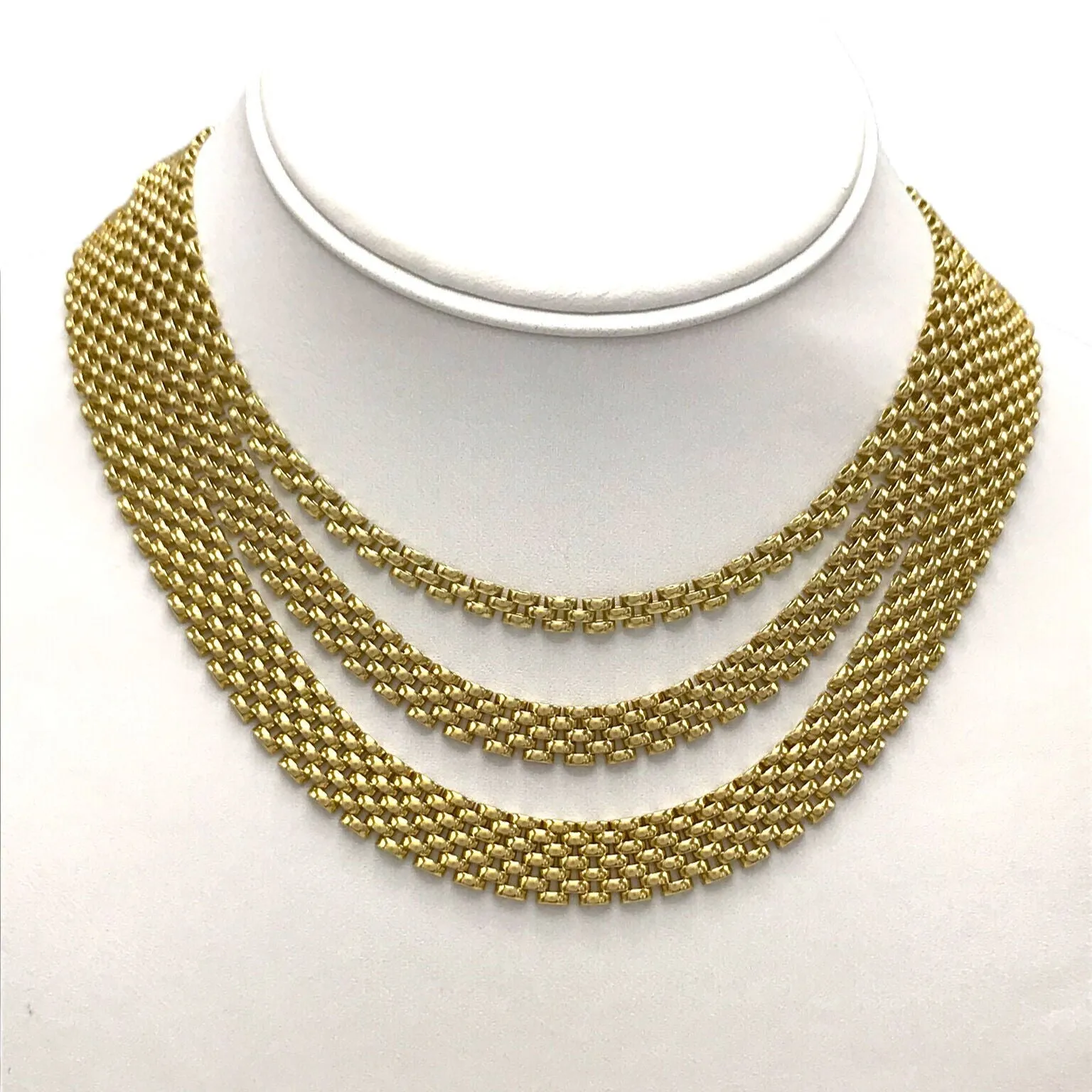 14K Gold Panther Link Necklace