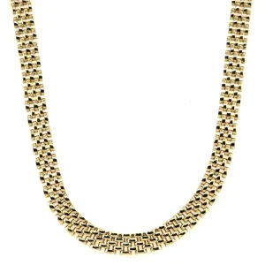 14K Gold Panther Link Necklace