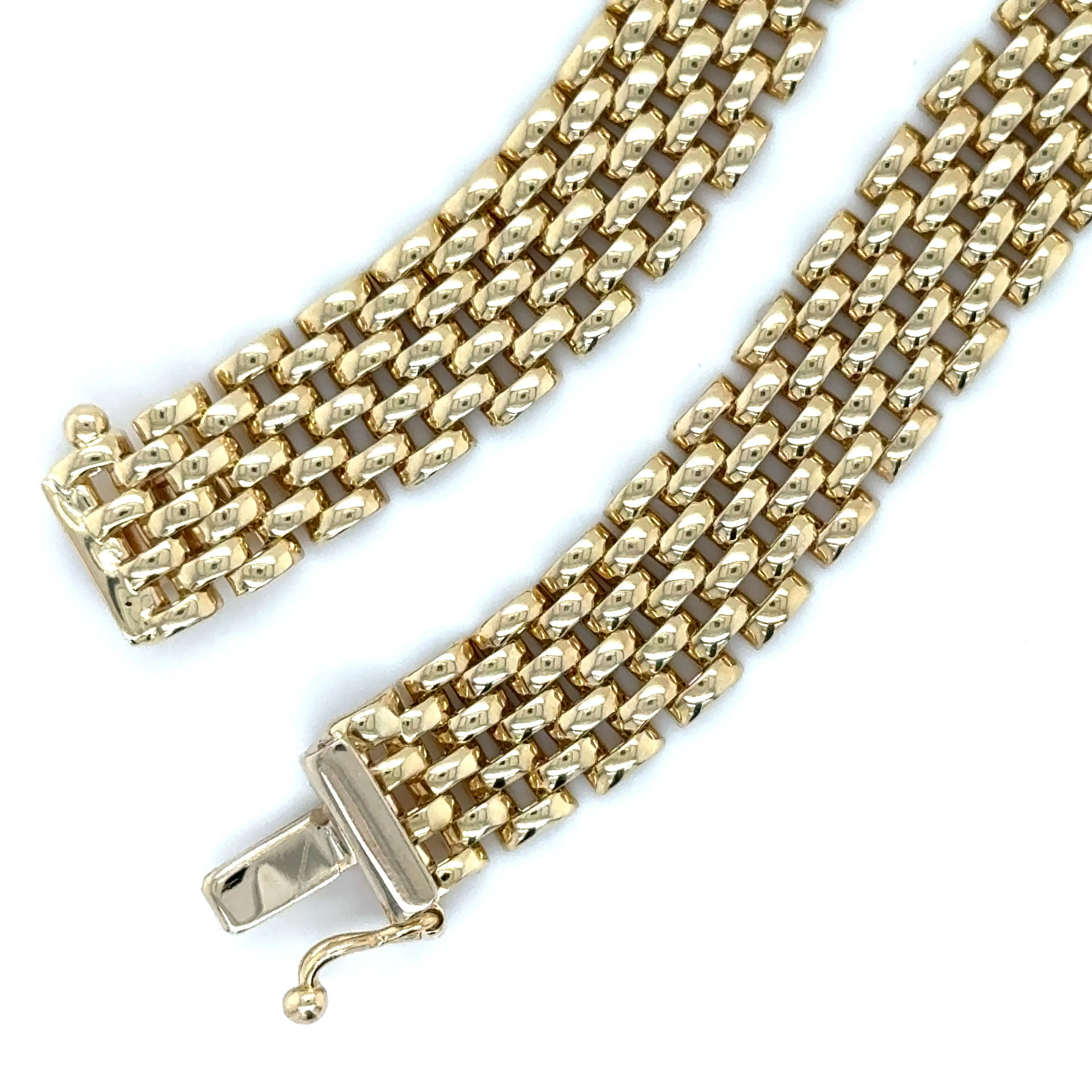 14K Gold Panther Link Necklace