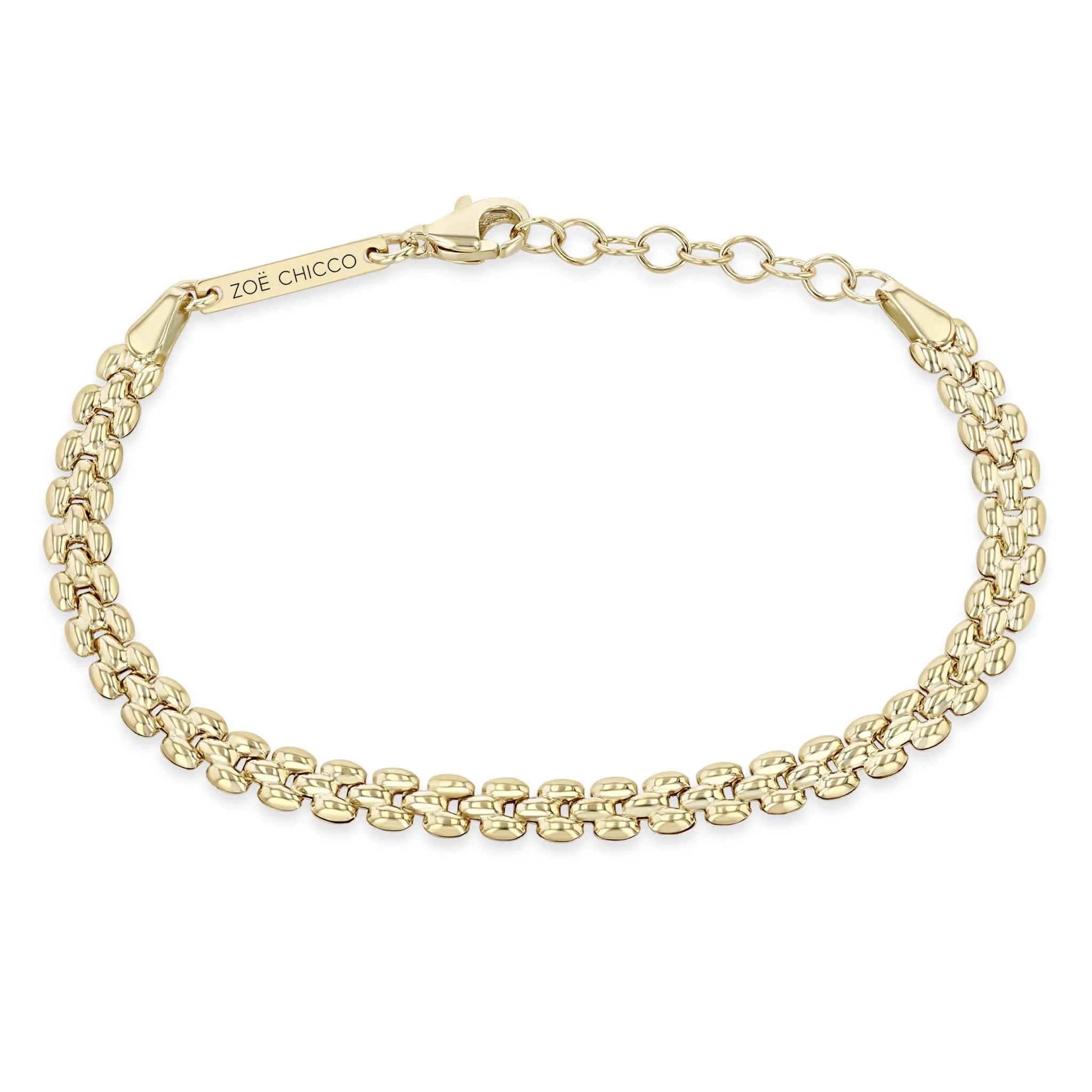14k Gold Small Panther Chain Bracelet