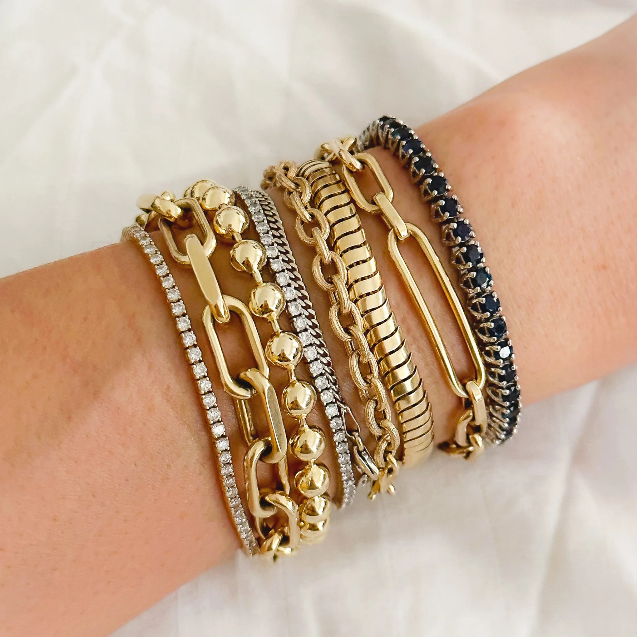 14K Gold Thick Oval Link Open ID Bracelet