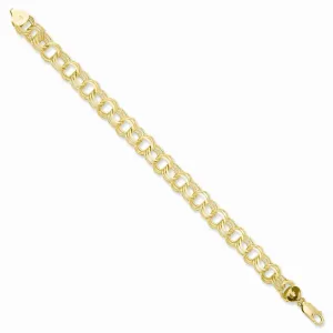 14k Gold Triple Link Charm Bracelet