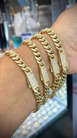 14K Hollow Cuban Bracelet for Men (7MM) JTJ™