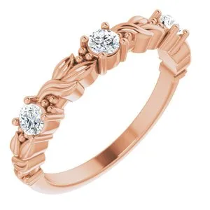 14K Rose 1/4 CTW Natural Diamond Sculptural Anniversary Band