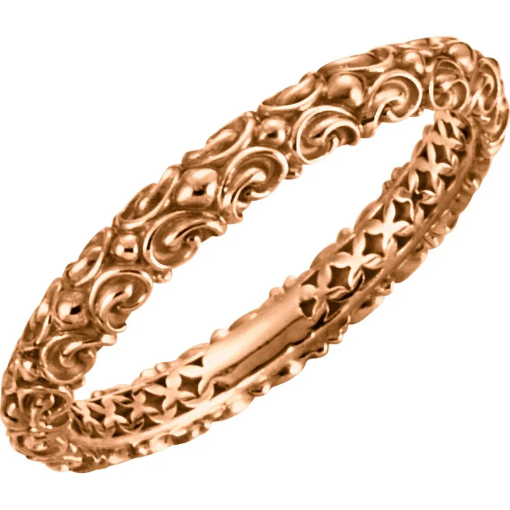 14k Rose Gold Sculptural-Inspired Ring, Size 7