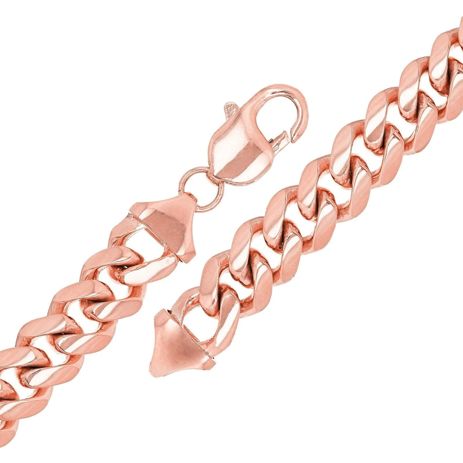 14k Rose Gold Solid Heavy Miami Cuban Chain Bracelet 7" 10mm 46.6 grams