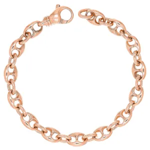 14k Rose Gold Solid Link Chain Gucci Mariner Bracelet 7.5" 7.5mm 23.5 grams