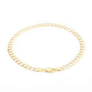 14K Solid Cuban Curb Two Tone Bracelet (4.5MM) JTJ™