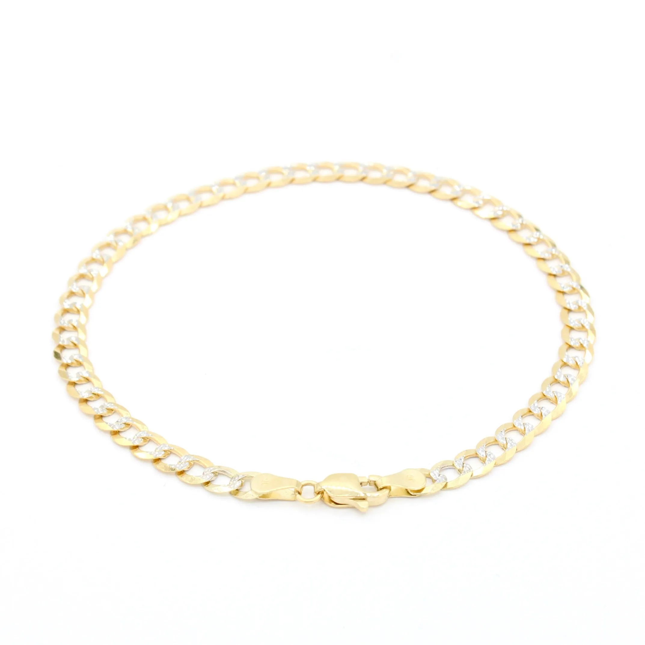 14K Solid Cuban Curb Two Tone Bracelet (4.5MM) JTJ™