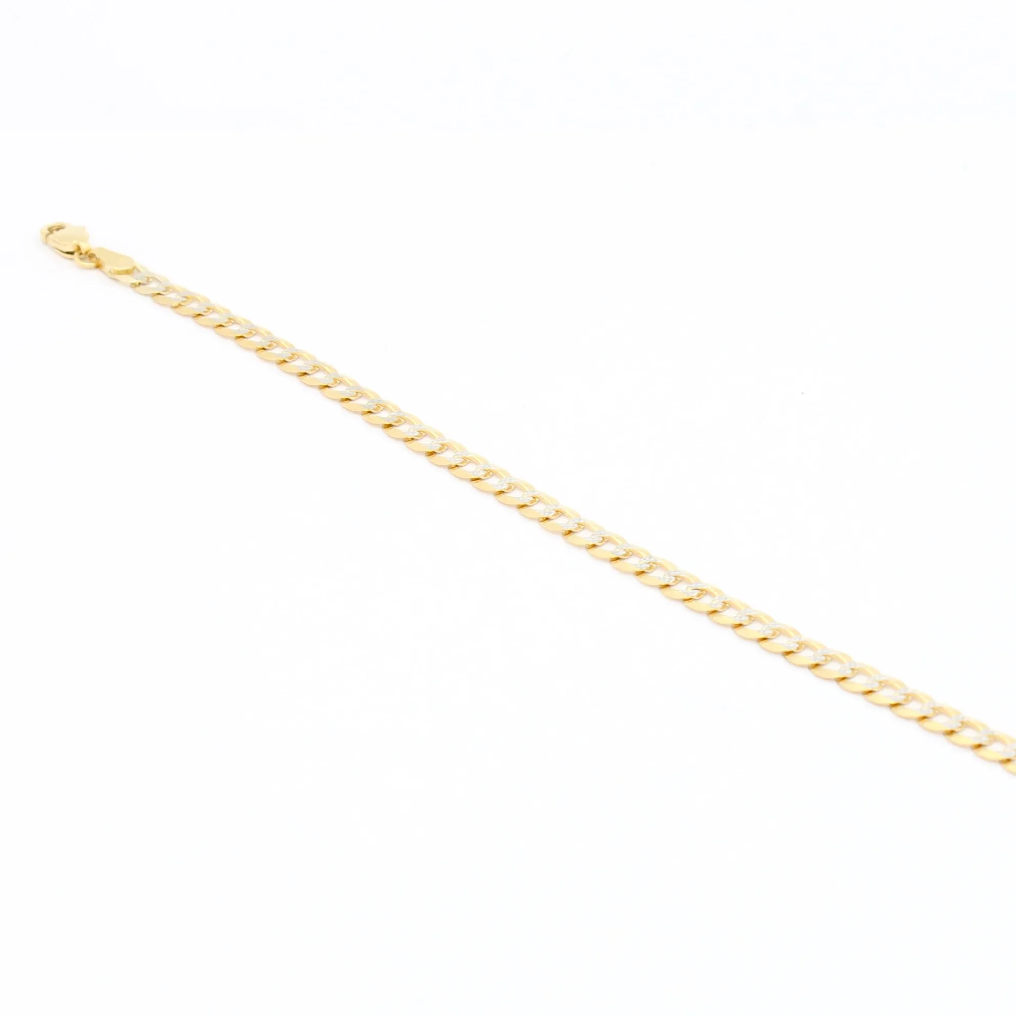 14K Solid Cuban Curb Two Tone Bracelet (4.5MM) JTJ™