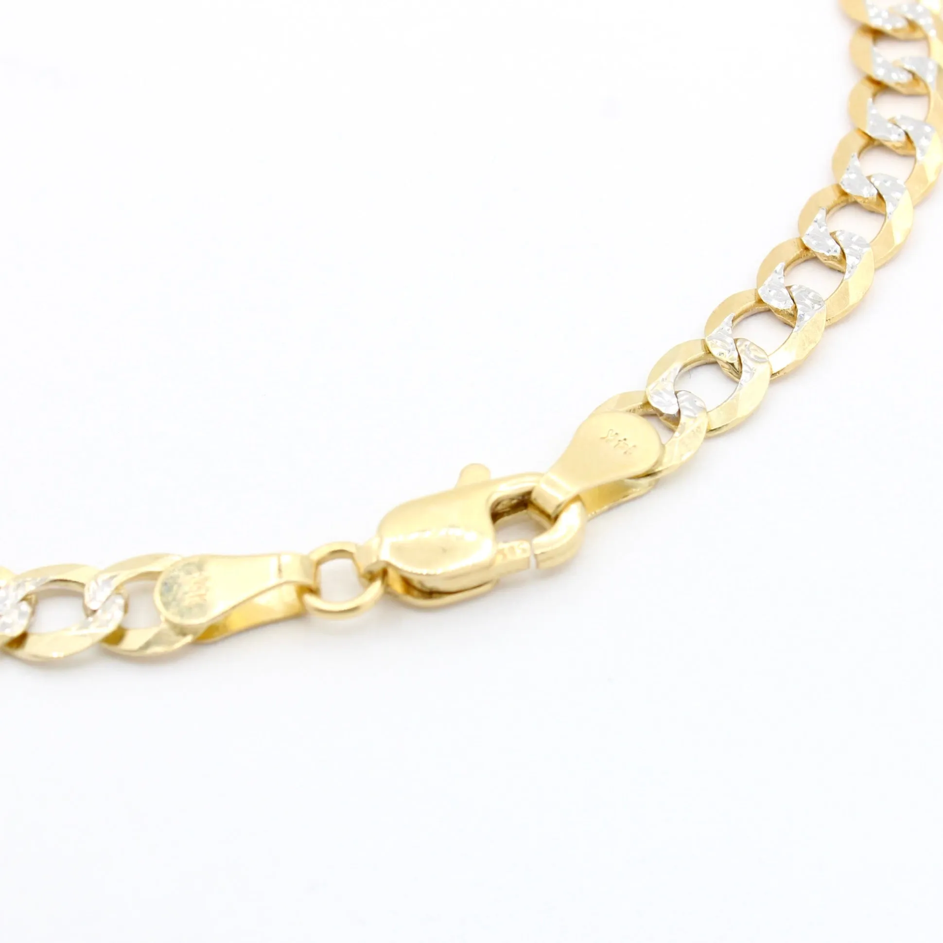 14K Solid Cuban Curb Two Tone Bracelet (4.5MM) JTJ™