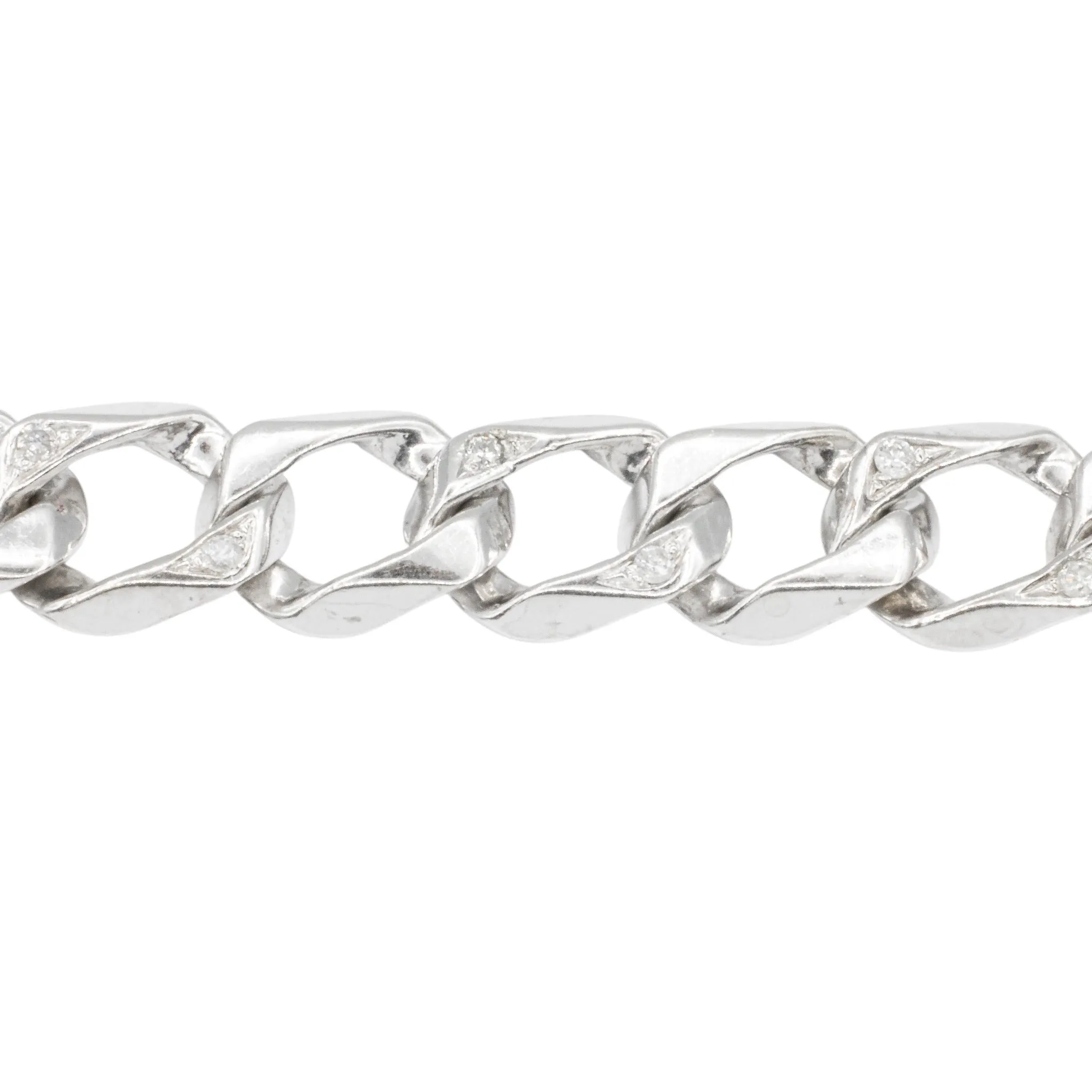 14k Two Tone Diamond Cuban Bracelet 0.82 ctw