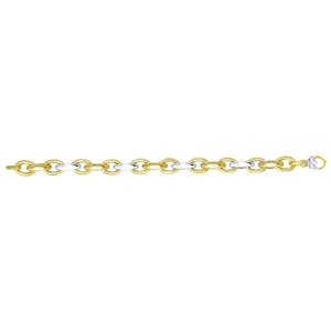 14K Two-tone Gold Alternating Three Plus One Heritage Link